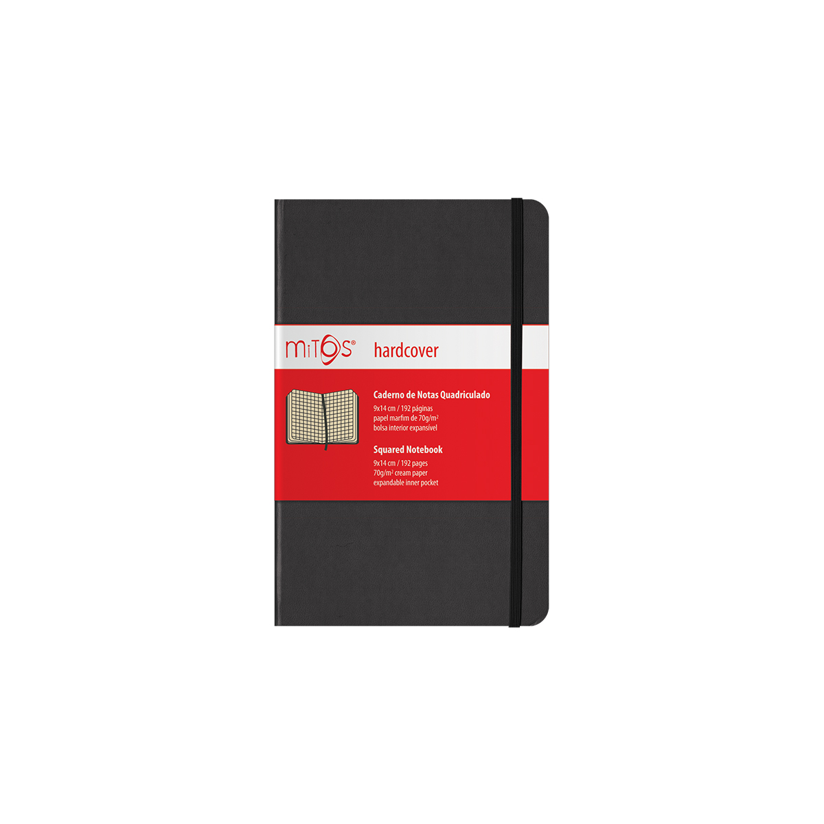 MITOS® HARDCOVER-Caderno Notas Quadriculado(9x14cm)192pg